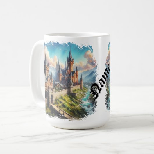 Mug Château médiéval dans un paysage montagnard (Devant gauche)