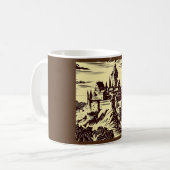Mug Château médiéval Imaginaire - Bois coupé 2 (Devant gauche)