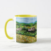 MUG CHÂTEAUX EN CHIANTI PAYSAGE, CHAMPS DE FLEURS JAUN (Gauche)