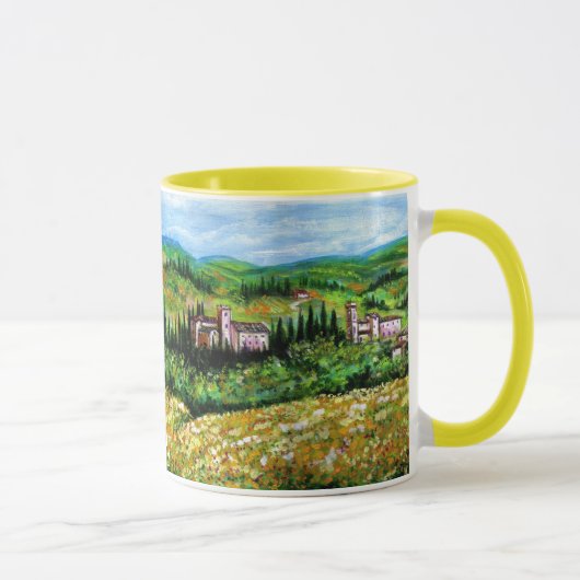 MUG CHÂTEAUX EN CHIANTI PAYSAGE, CHAMPS DE FLEURS JAUN (Droite)