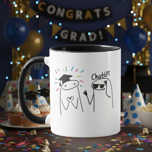Mug ChatGPT Diplômé Université Diplôme Drôle