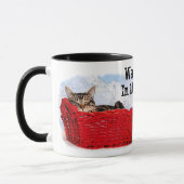 Mug Chaton À Dormir Dans Panier Rouge Lumineux (Gauche)