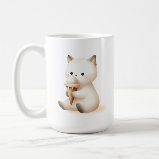 Mug Chaton à gorgées de crème glacée (Gauche)