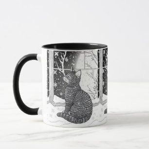 Mug Chaton à la fenêtre Ciel étoilé