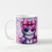 Mug Chaton Anime Ruban Rose (Gauche)