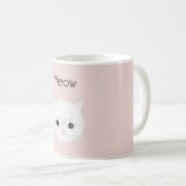 Mug Chaton Blanc Visage de Chat Miaou (Devant droit)
