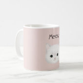 Mug Chaton Blanc Visage de Chat Miaou (Devant gauche)