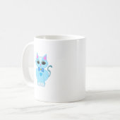 Mug Chaton bleu clair mignon élégant (Devant gauche)