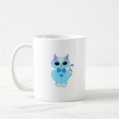 Mug Chaton bleu clair mignon élégant (Gauche)