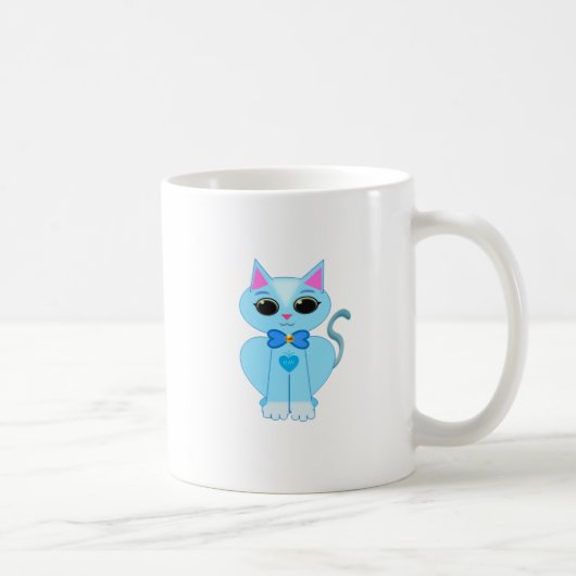 Mug Chaton bleu clair mignon élégant (Droite)