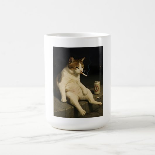 Mug Chaton Cigarette Drôle Chat Qui Fume Mème Générati (Centre)