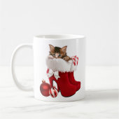 Mug Chaton dans des chaussures de Noël (Gauche)