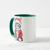 Mug Chaton dans un pull de Noël rouge et blanc (Devant gauche)
