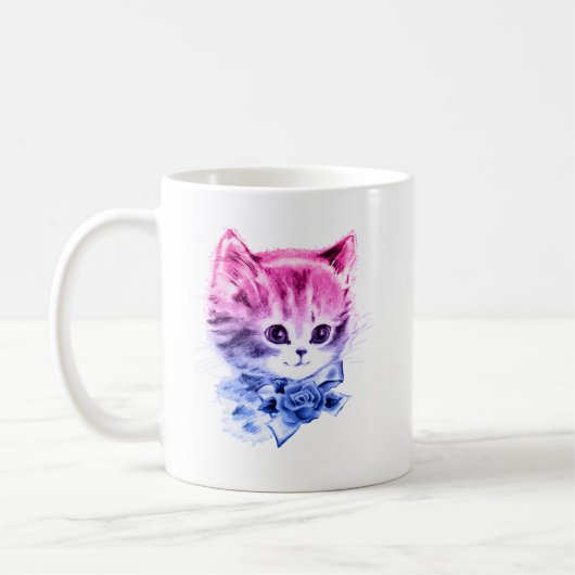 Mug Chaton de fierté bisexuelle (Gauche)