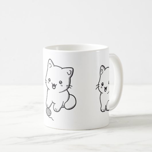 Mug Chaton de Kawaii (Devant droit)