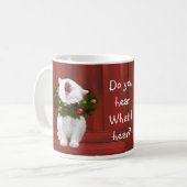 Mug Chaton de Noël blanc (Devant gauche)