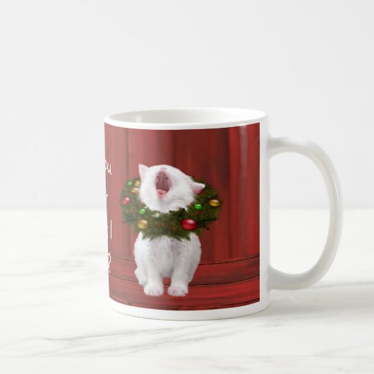 Mug Chaton de Noël blanc (Droite)