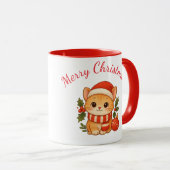 Mug Chaton de Noël Mignon  (Devant droit)