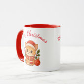 Mug Chaton de Noël Mignon  (Devant gauche)