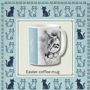 Mug Chaton de Pâques fantaisiste dans une coquille d'o