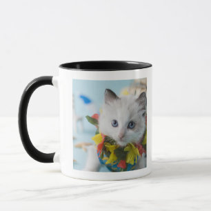 Mug Chaton de poupée de chiffon et vacances d'été