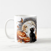 Mug Chaton Halloween Citrouille et Fantôme Mignon (Gauche)