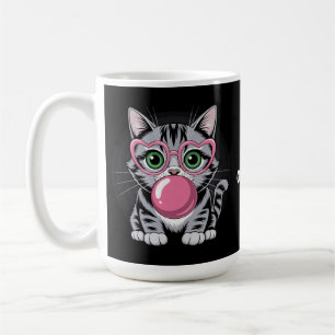 Mug Chaton Mignon Qui Mange de la Gomme et Fait des Bu