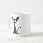 Mug Chaton oriental noir mignon - l'art de l'amoureux (Devant gauche)