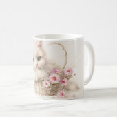 Mug Chaton Panier Fleurissant (Devant droit)
