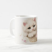 Mug Chaton Panier Fleurissant (Devant gauche)