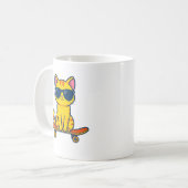 Mug Chaton Planche à Roulettes Mignon – Café Drôle (Devant gauche)