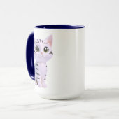 Mug Chaton rayé blanc adorable (Devant gauche)