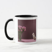 Mug Chaton regardant le vase de roses (Gauche)