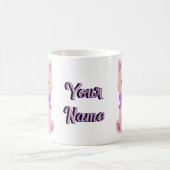 Mug Chaton Rose Assis Mignon Kawaii avec Nœud Papi (Centre)