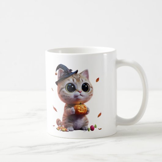 Mug Chaton Sorcière Halloween Mignon (Droite)