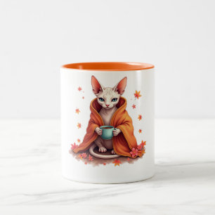 Mug Chaton Sphynx Confortable - Café & Plaid d'Aut