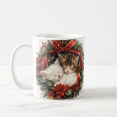 Mug Chatons de Noël confortables (Gauche)