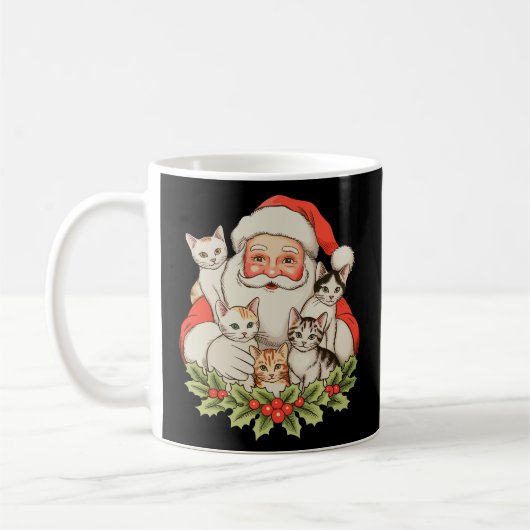 Mug Chatons de Santa Noël Fêtes de Noël (Gauche)