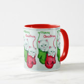 Mug Chatons en Mittens Joyeux Noël (Devant droit)