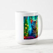 Mug Chatons gris mignons avec arbres de Noël (Devant droit)