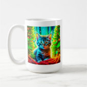 Mug Chatons gris mignons avec arbres de Noël (Gauche)