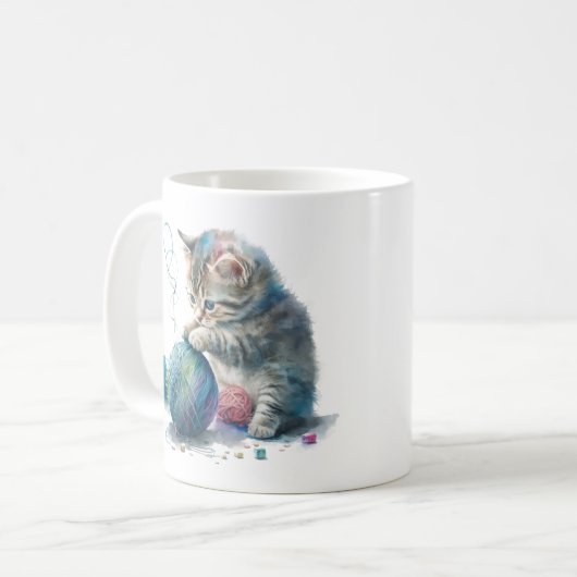 Mug Chatons Jouer avec une balle de fils (Devant gauche)
