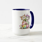 Mug Chatons mignons tenant une œuvre d'art en forme de (Devant droit)