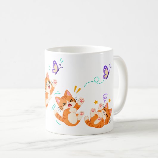 Mug Chatons orange joueurs (Devant droit)