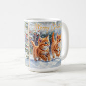 Mug Chatons Roux Chats Mignons Dans Neige Joyeux Noël (Devant droit)