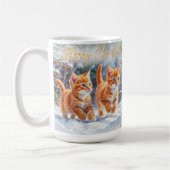 Mug Chatons Roux Chats Mignons Dans Neige Joyeux Noël (Gauche)