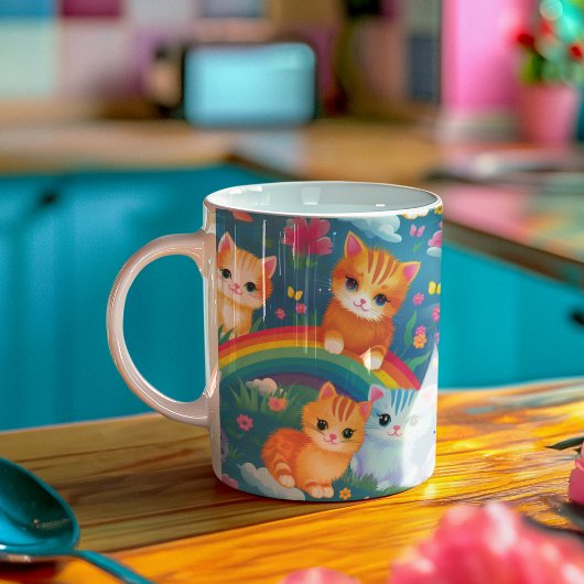 Mug Chatons sur Rainbows Chats sucrés dans Jardin aux