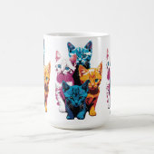 Mug Chatons Vibrants dans le Style de l'Art Pop (Centre)