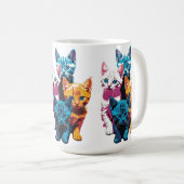 Mug Chatons Vibrants dans le Style de l'Art Pop (Devant droit)
