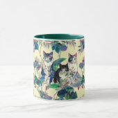 Mug Chats à l'aquarelle dans un jardin (Centre)